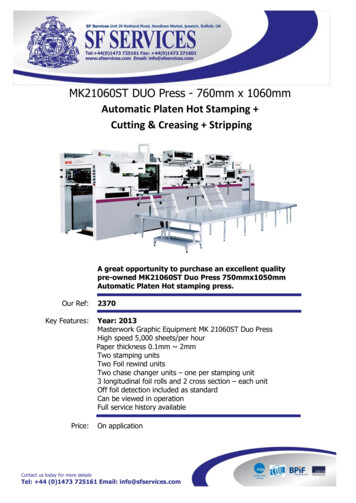 MK21060ST DUO Press - 760mm X 1060mm