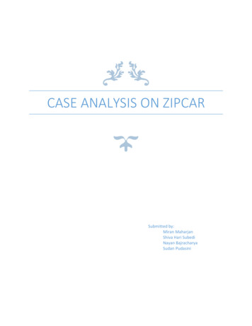 Case Analysis On Zipcar - Donuts