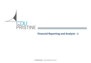 Financial Reporting And Analysis - 1