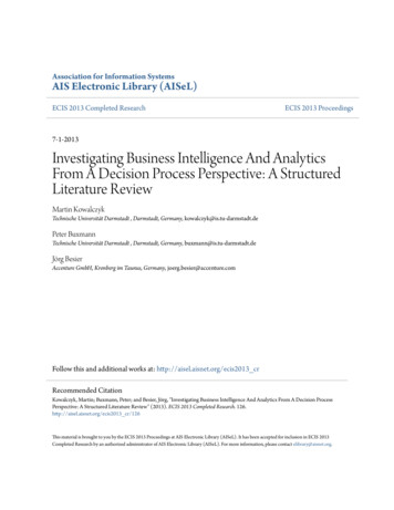 Investigating Business Intelligence And Analytics From A .