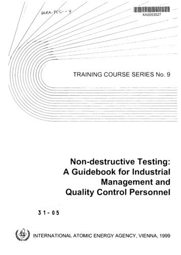 Non-destructive Testing: A Guidebook For Industrial .