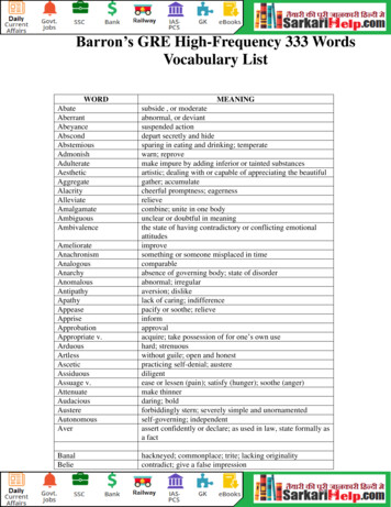 Barron’s GRE High-Frequency 333 Words Vocabulary List