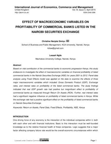 EFFECT OF MACROECONOMIC VARIABLES ON PROFITABILITY OF .
