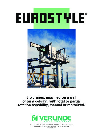 Jib Cranes: Mounted On A Wall Or On A Column, With Total .