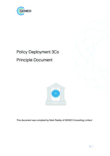 Policy Deployment 3Cs Principle Document