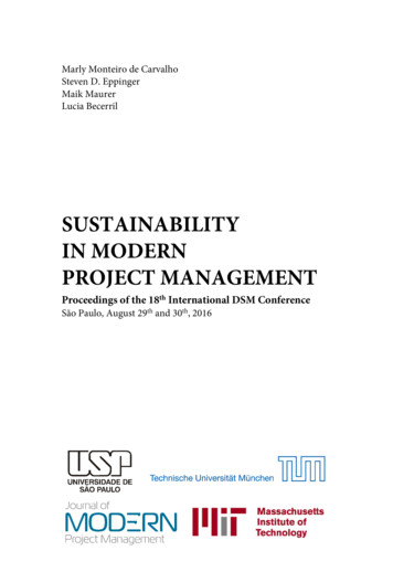 SUSTAINABILITY IN MODERN PROJECT MANAGEMENT