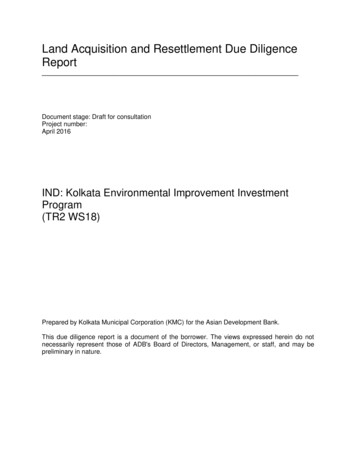 Land Acquisition And Resettlement Due Diligence Report