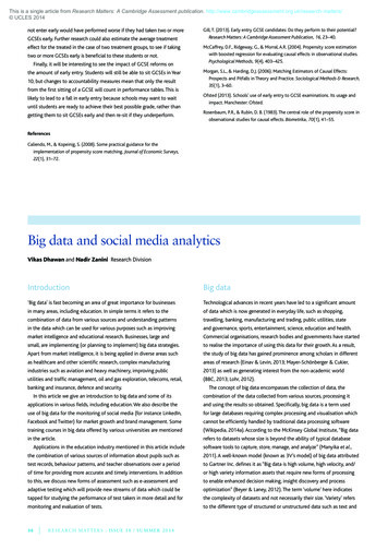 Big Data And Social Media Analytics - Cambridge Assessment