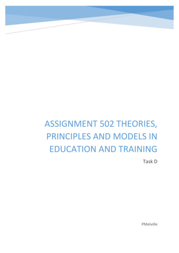 Assignment 502 Theories, Principles And Models In .