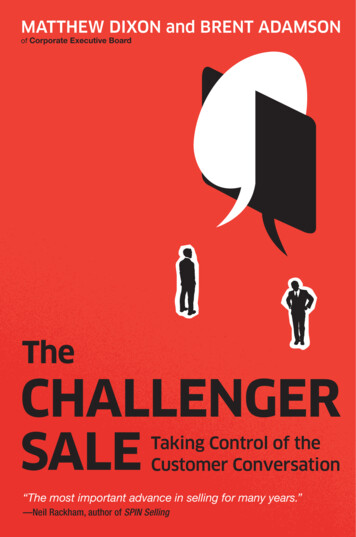 The CHALLENGER SALE Taking Control Of The