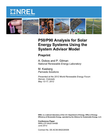 P50/P90 Analysis ForSolar Energy Systems Using The System .