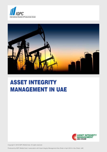 ASSET INTEGRITY MANAGEMENT IN UAE - IQPC Corporate