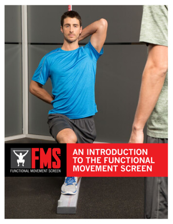 AN INTRODUCTION TO THE FUNCTIONAL MOVEMENT SCREEN