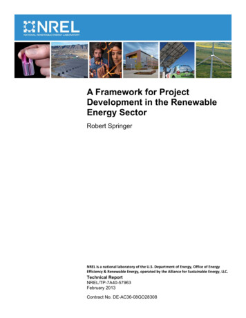 Framework For Project Development In The Renewable Energy .