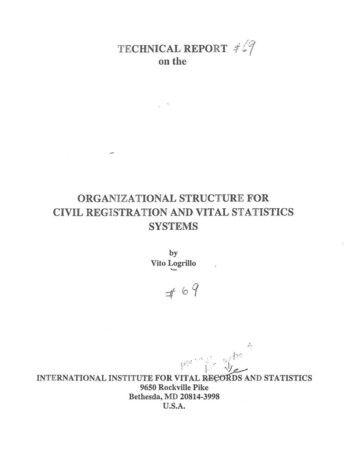 Organization Strucutre For Civil Registration And Vital .