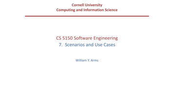CS 5150 Software Engineering 7. Scenarios And Use Cases