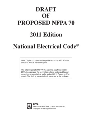 DRAFT OF PROPOSED NFPA 70 2011 Edition National Electrical .