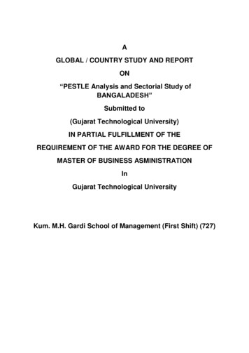 A GLOBAL / COUNTRY STUDY AND REPORT ON PESTLE Analysis 