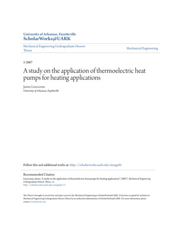 A Study On The Application Of Thermoelectric Heat Pumps .