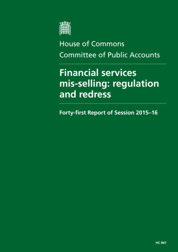 Financial Services Mis-selling: Regulation And Redress