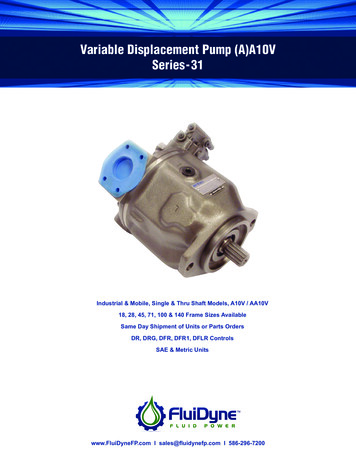 Variable Displacement Pump (A)A10V Series-31
