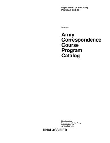 Schools Army Correspondence Course Program Catalog