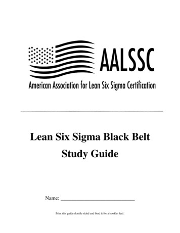 Lean Six Sigma Black Belt Study Guide - AALSSC