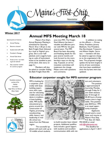 Winter 2017 Annual MFS Meeting March 18