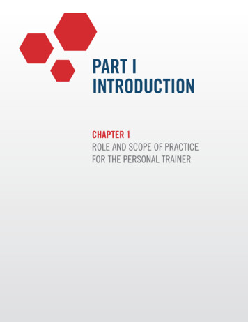 PART I INTRODUCTION - ACE Certified Personal Trainer
