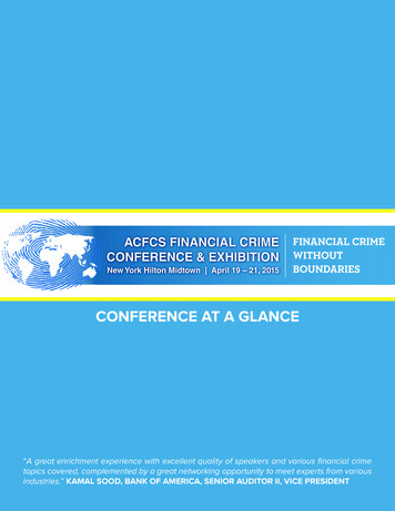 CONFERENCE AT A GLANCE - Financial Crime Conference