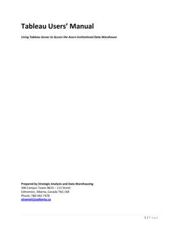 Tableau Users’ Manual - Ualberta.ca