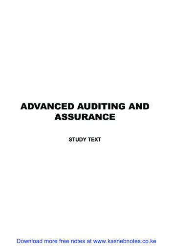 ADVANCED AUDITING AND ASSURANCE - KASNEB Notes