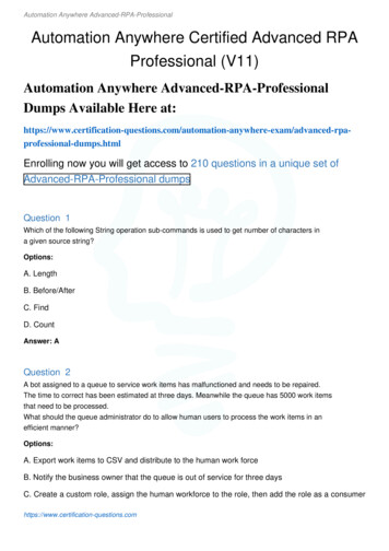 Automation Anywhere Advanced-RPA-Professional Automation .