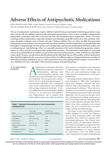 Adverse Effects Of Antipsychotic Medications