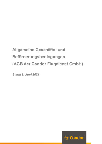 Allgemeine Geschäfts- Und Beförderungsbedingungen (AGB 