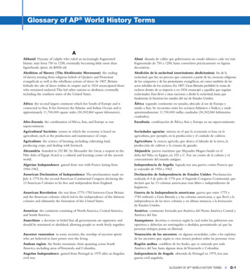 Glossary Of AP World History Terms - Bcs.bedfordstmartins 