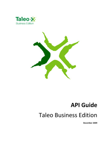 API Guide Taleo Business Edition
