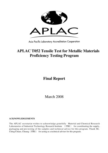 T052 TensileTest Final Report - APAC