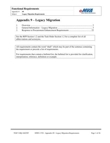 Appendix 9 - Legacy Migration Requirements