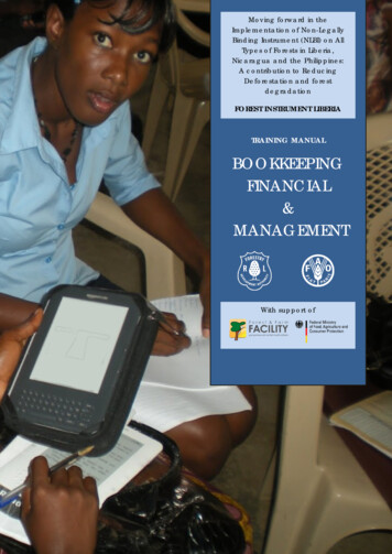 Training Manual Bookkeeping Financial & Management