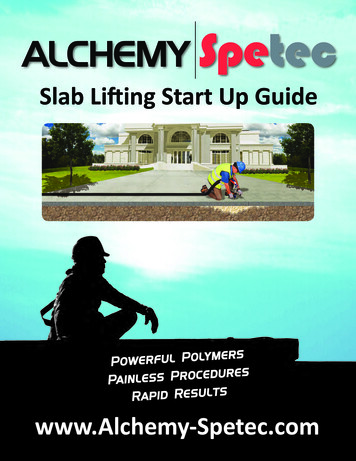 Slab Lifting Start Up Guide - Alchemy-Spetec
