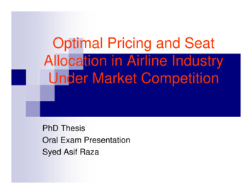 Optimal Pricing And Seat Allocation In Airline Industry .