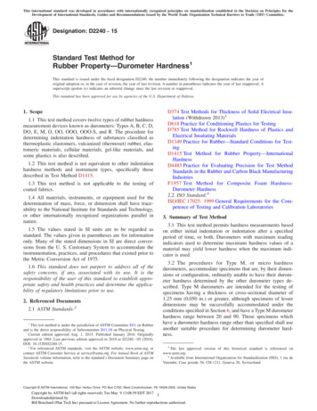 Standard Test Method For Rubber Property—Durometer Hardness1