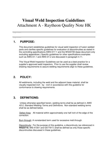 Visual Weld Inspection Guidelines Attachment A - Raytheon .
