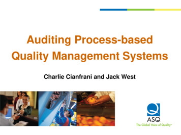 Auditing Process-based Quality Management Systems