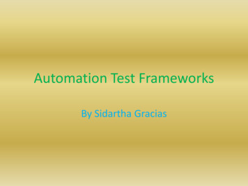 Automation Test Frameworks - University Of Colorado Boulder