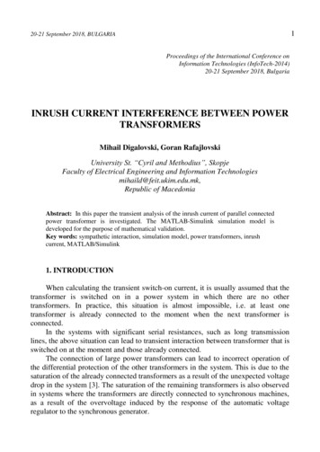 INRUSH CURRENT INTERFERENCE BETWEEN POWER TRANSFORMERS