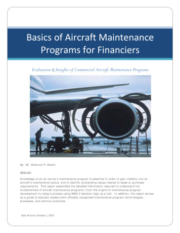 Basics Of Aircraft Maintenance Programs For Financiers V1