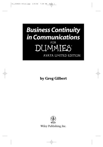 Business Continuity In Communications
