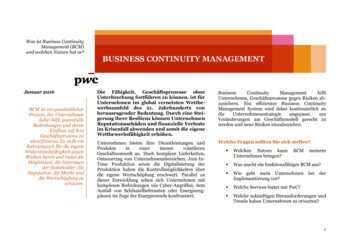 Was Ist Business Continuity BUSINESS CONTINUITY MANAGEMENT